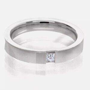 Harry Winston One Diamond Princess-cut Wedding Band in Platinum